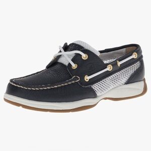Navy and White Boat Shoes